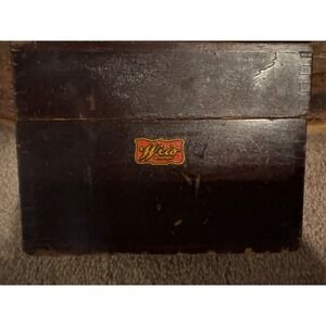 Vintage Weis Wooden Dovetailed Recipe Box, Brass Hinges, Monroe Michigan USA